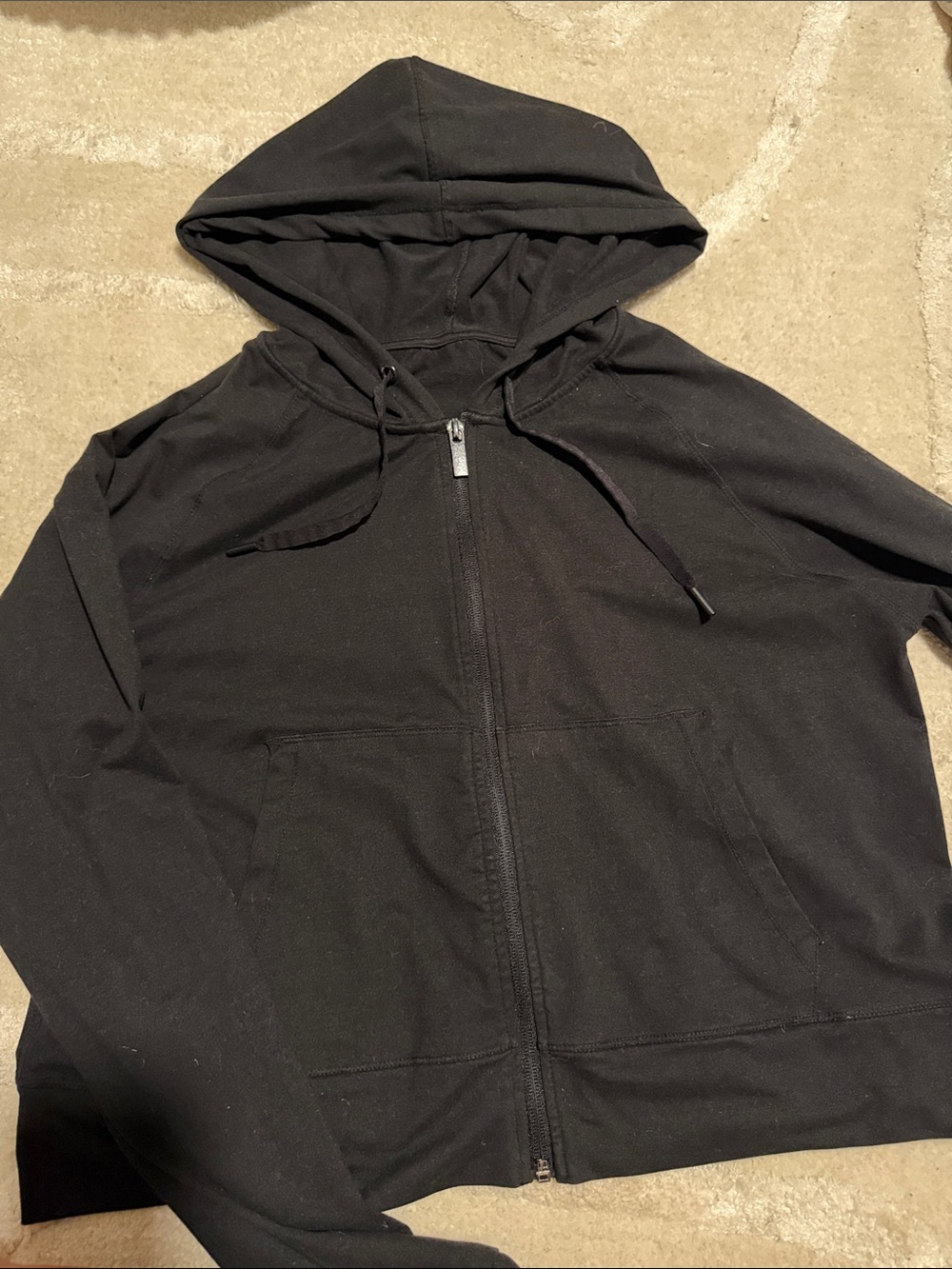 Womens Black cropped Hoodie